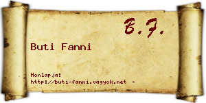 Buti Fanni névjegykártya